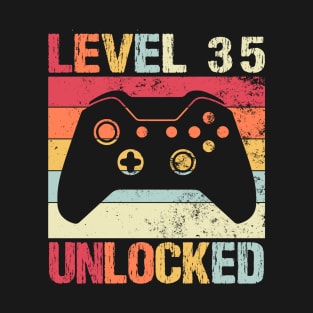 Level 35 Unlocked - 35th Birthday T-Shirt