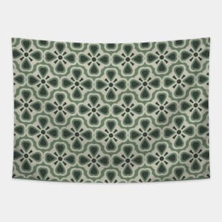 Green Floral Pattern Tapestry