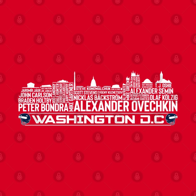 Washington Hockey Team All Time Legends, Washington D.C City Skyline by Legend Skyline