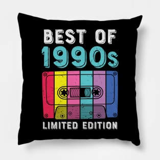 Best of 1990s Limited Edition Cool Cassette Tape Retro Born In the 90s Birthday Gift Pillow