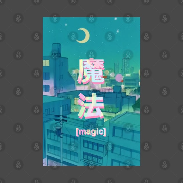 Mahou 魔法 Night Anime Sky by PeachPantone