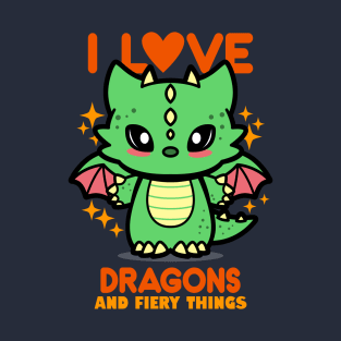 I Love Dragons And Fiery Things T-Shirt