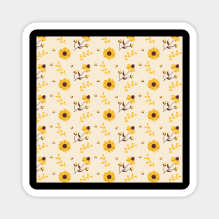 Cute Sunflower Print Magnet