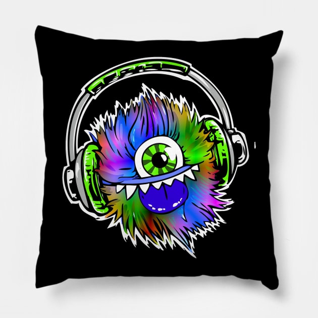 Psychedelic Monster Pillow by PsychedUp