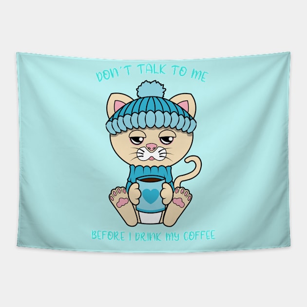 Dont talk to me, coffee lover Tapestry by JS ARTE