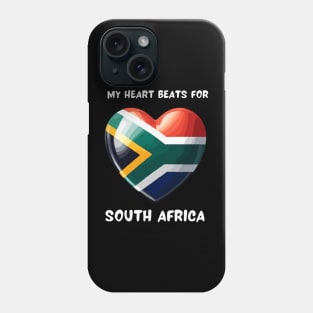 My Heart Beats For South Africa Flag Phone Case