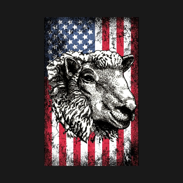 Patriotic Sheep American Flag by Sinclairmccallsavd