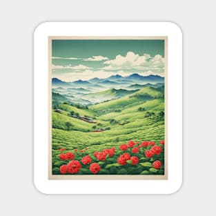 Boseong Green Tea Fields South Korea Travel Tourism Retro Vintage Art Magnet