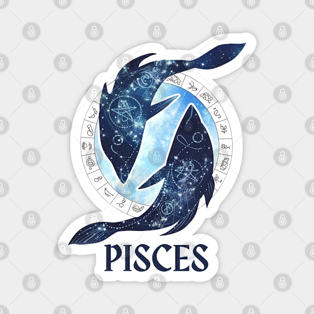 Pisces Zodiac Sign Magnet by DeanWardDesigns