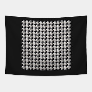 Black and White Beaded Floral Fashion Pattern Tapestry