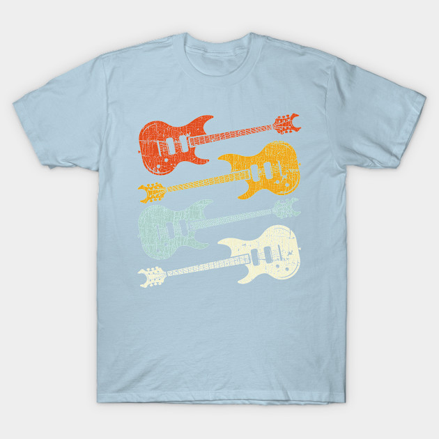 Disover Guitarist Colorful Retro Musical Instrument Guitar - Guitar - T-Shirt