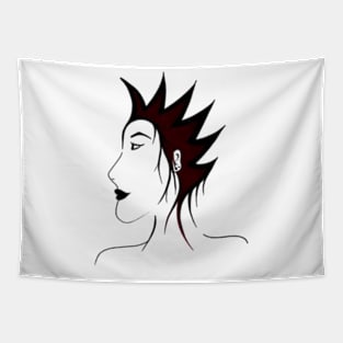 Black and white girl with punk hairstyle Tapestry