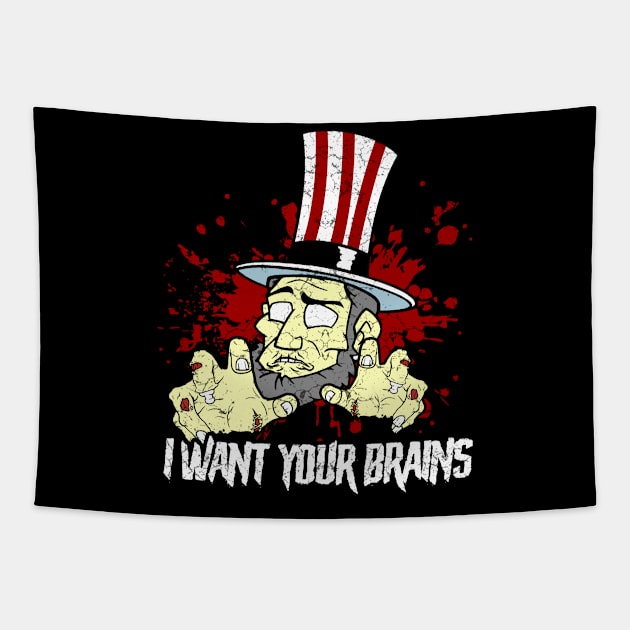 Zombie Uncle Sam Tapestry by Mila46