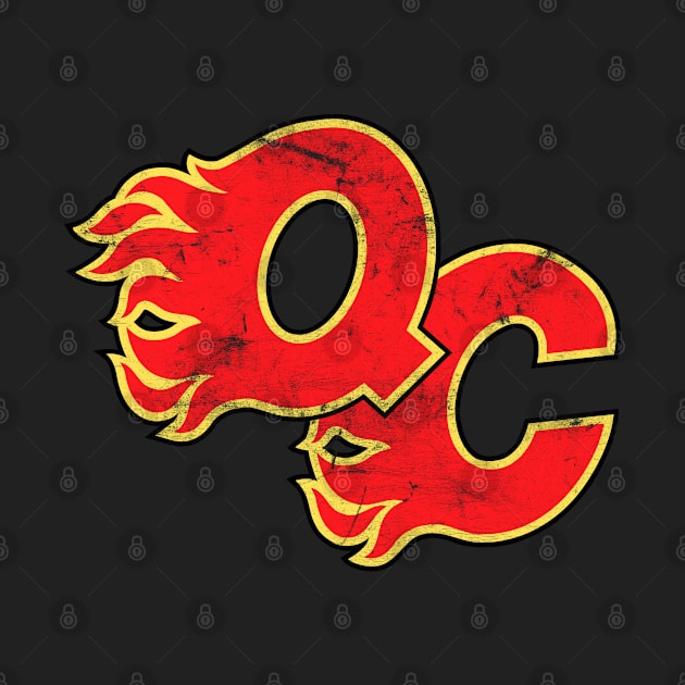 Quad City Flames - Hockey Team - Vintage/Faded Design by CultOfRomance