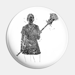 Lacrosse Player Girl Pin