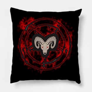 Pentagram with Goat Head - Pentagram Star Pillow