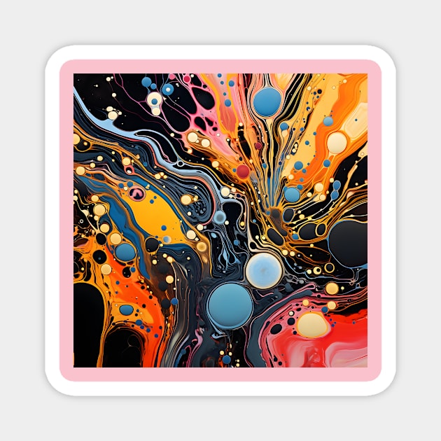 Vibrant Euphoria Abstract Canvas Magnet by AbstractGuy