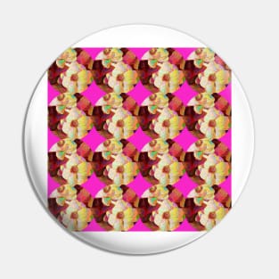 Flower Pattern with Pink Accents Pin