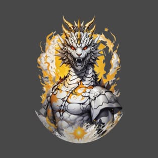 Japanese white Dragon Design for tshirt white dragon design T-shirt T-Shirt