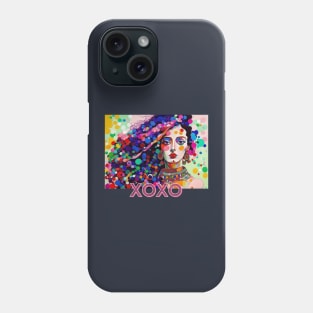 XOXO (kisses and hugs) woman long hair Phone Case