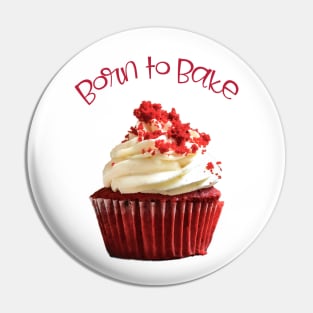 Born to Bake Red Velvet Cupcake Pin