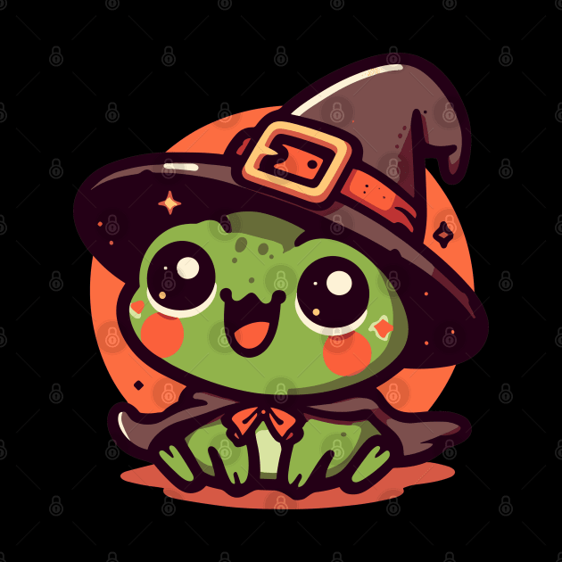 Kawaii witchy frog by TomFrontierArt