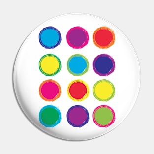 Circle Colorful Pattern Pin