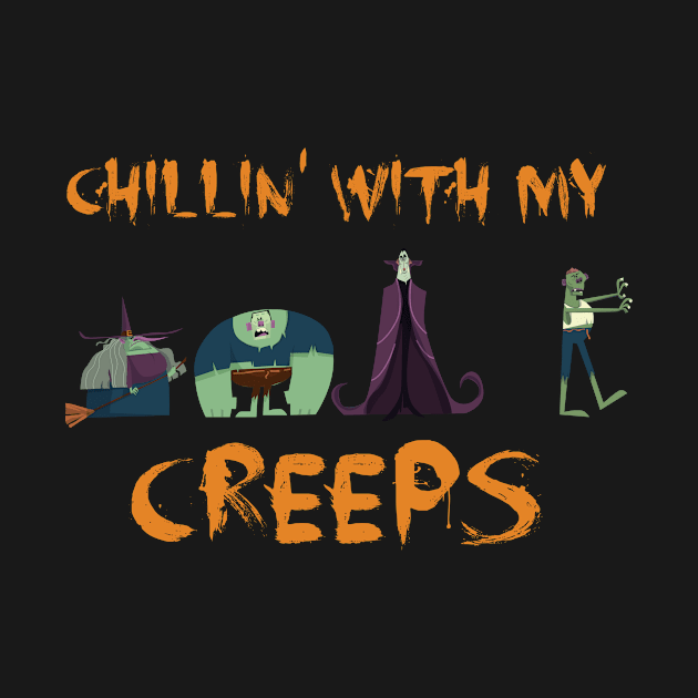 Chillin With My Creeps Halloween | Dog Halloween | Halloween gift | Spooky season gifts | Halloween Decor gifts | Funny Halloween Trick or treat | Alien Lovers Halloween | Halloween monsters | Spooky season by johnii1422