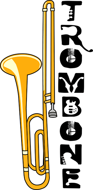 Vertical Trombone Kids T-Shirt by Barthol Graphics