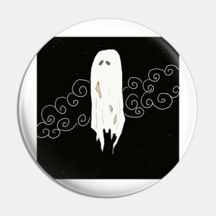 vintage inspired tattered ghost Pin