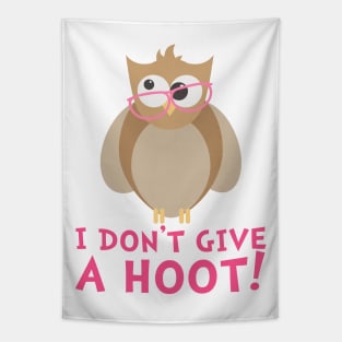 Funny Owl - I Don't Give a Hoot Tapestry