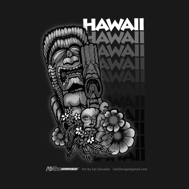 BW Tikis Hawaii by MyTeeGraphics