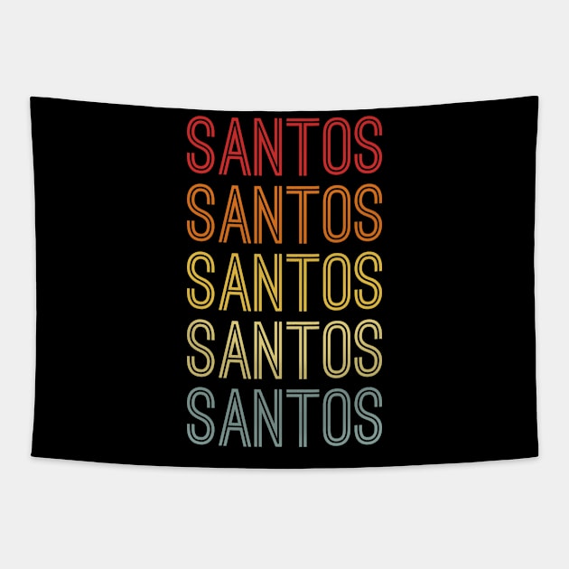 Santos Name Vintage Retro Pattern Tapestry by CoolDesignsDz