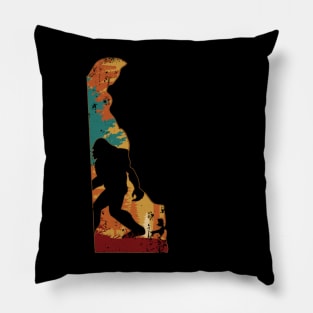 Bigfoot Retro Vintage Sasquatch Delaware Pillow