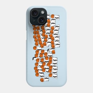 Halloween Horror Party of Penguins wearing Pumpkin Head Costumes Phone Case