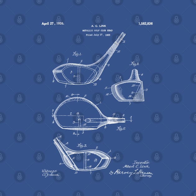 Golf Driver Patent - Golf Art - Blueprint by patentpress