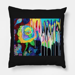 Rainbow Rose Pillow