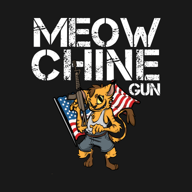 2nd Amendment Patriotic Gun Owner Cat American Flag Rifle by TellingTales