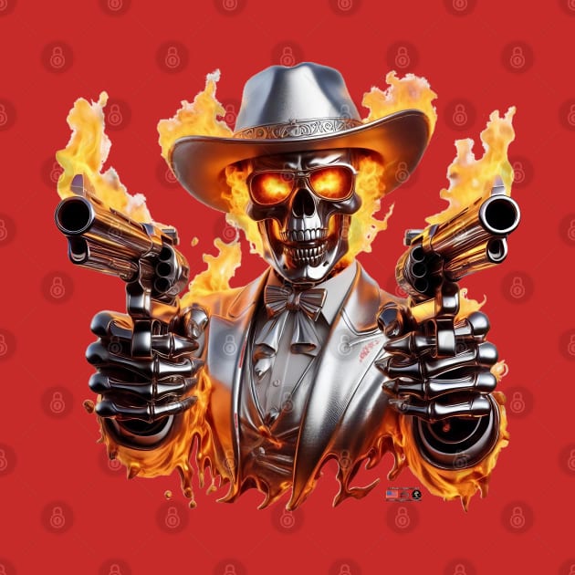 Flaming Skeleton Cowboy by focusln by Darn Doggie Club by focusln