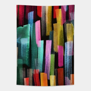 Pocket - Colorful Brushstrokes Black Tapestry