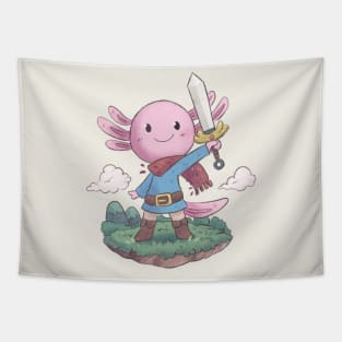 Cute axolotl hero Tapestry