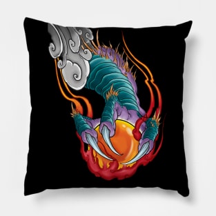 Flaming Dragon Claw with Crystal Ball Pillow