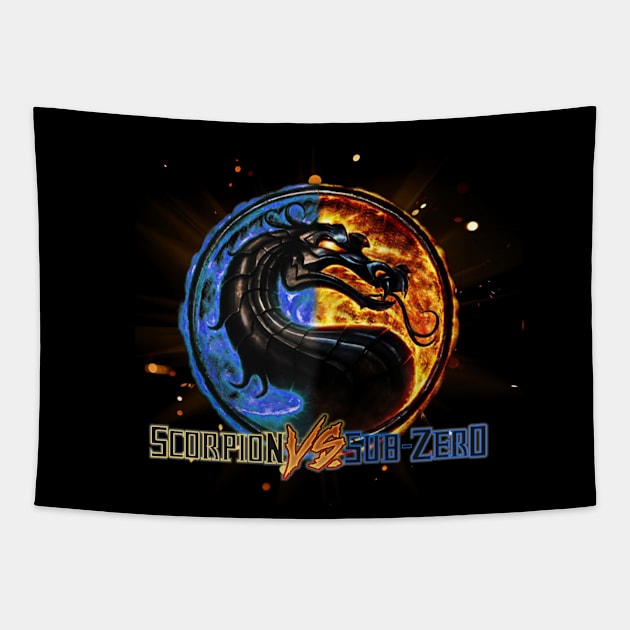 Scorpion vs Sub Zero team Mortal Kombat Pro Kompetition Tapestry by Pannolinno