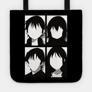 Erased anime | All main character in black and white pop art minimalist design | Satoru fujinuma x Kayo hinazuki x Airi katagiri x Gaku yashiro Tote