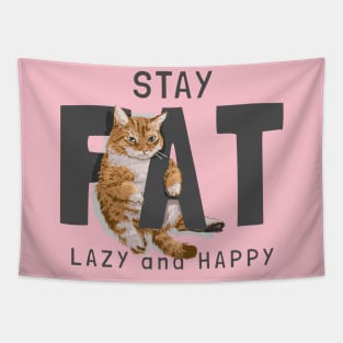 Fat Funny Cat Cartoon Tapestry