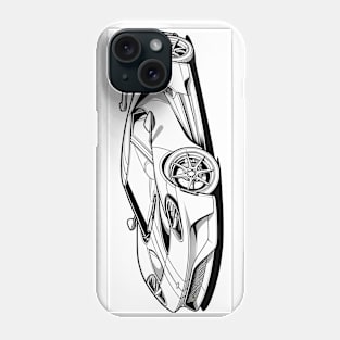 Black And White Sports Car Phone Case