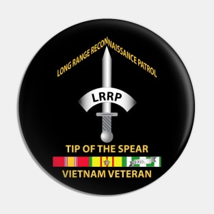 Badge - LRRP - Tip of the Spear - Vietnam Vet w SVC Pin