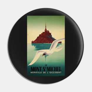 Retro poster - travel - vintage - Mont St Michel Pin