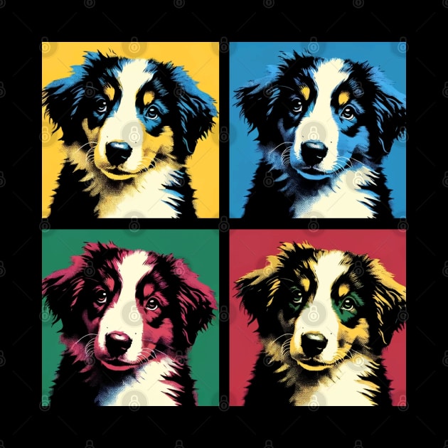 Pop Retro Border Collie Art Painting - Cute Puppy by PawPopArt