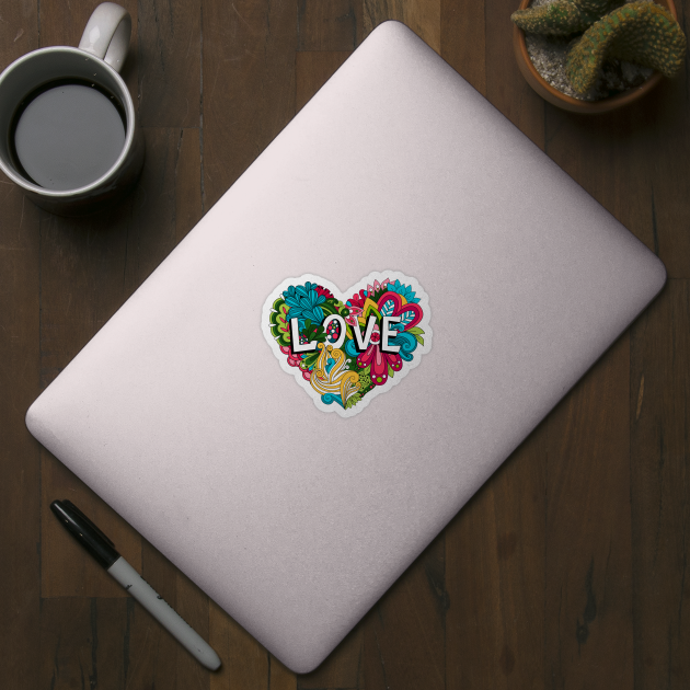 Heart doodle sticker Sticker for Sale by shishi157